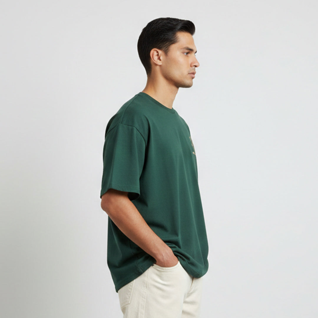 Green Graphic Oversized Cotton T-Shirt | 260 GSM