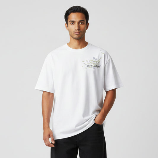 Off White Graphic Oversized Cotton T-Shirt | 260 GSM
