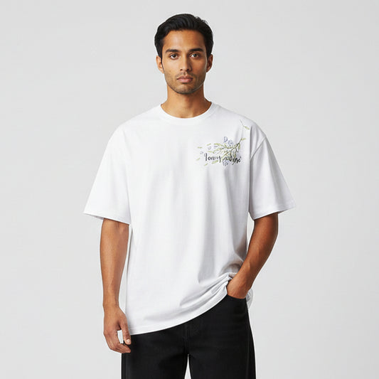 Off White Graphic Oversized Cotton T-Shirt | 260 GSM