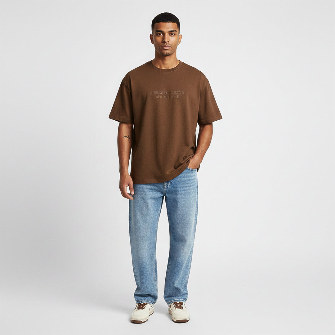 Brown Graphic Oversized Cotton T-Shirt | 260 GSM