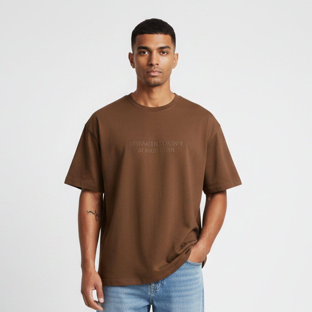 Brown Graphic Oversized Cotton T-Shirt | 260 GSM