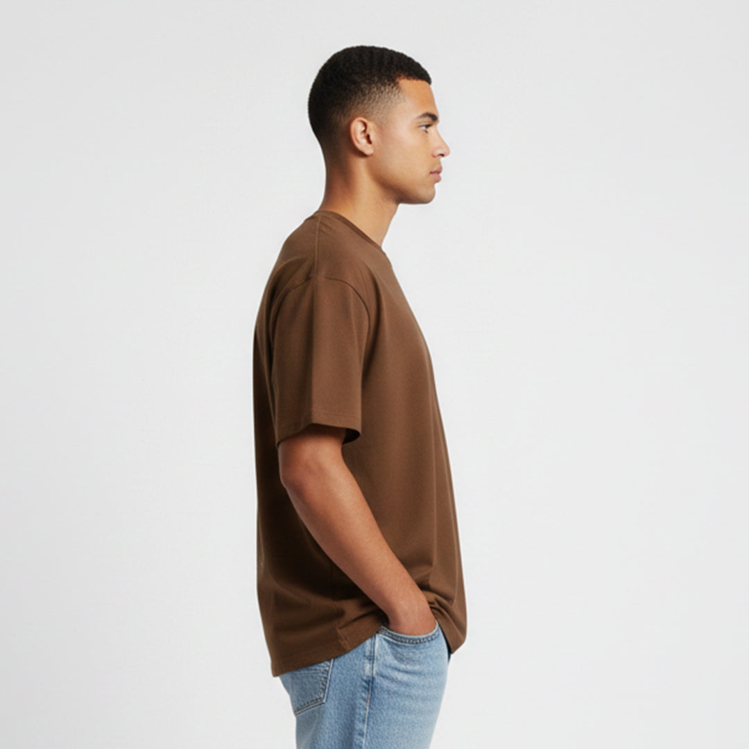 Brown Graphic Oversized Cotton T-Shirt | 260 GSM