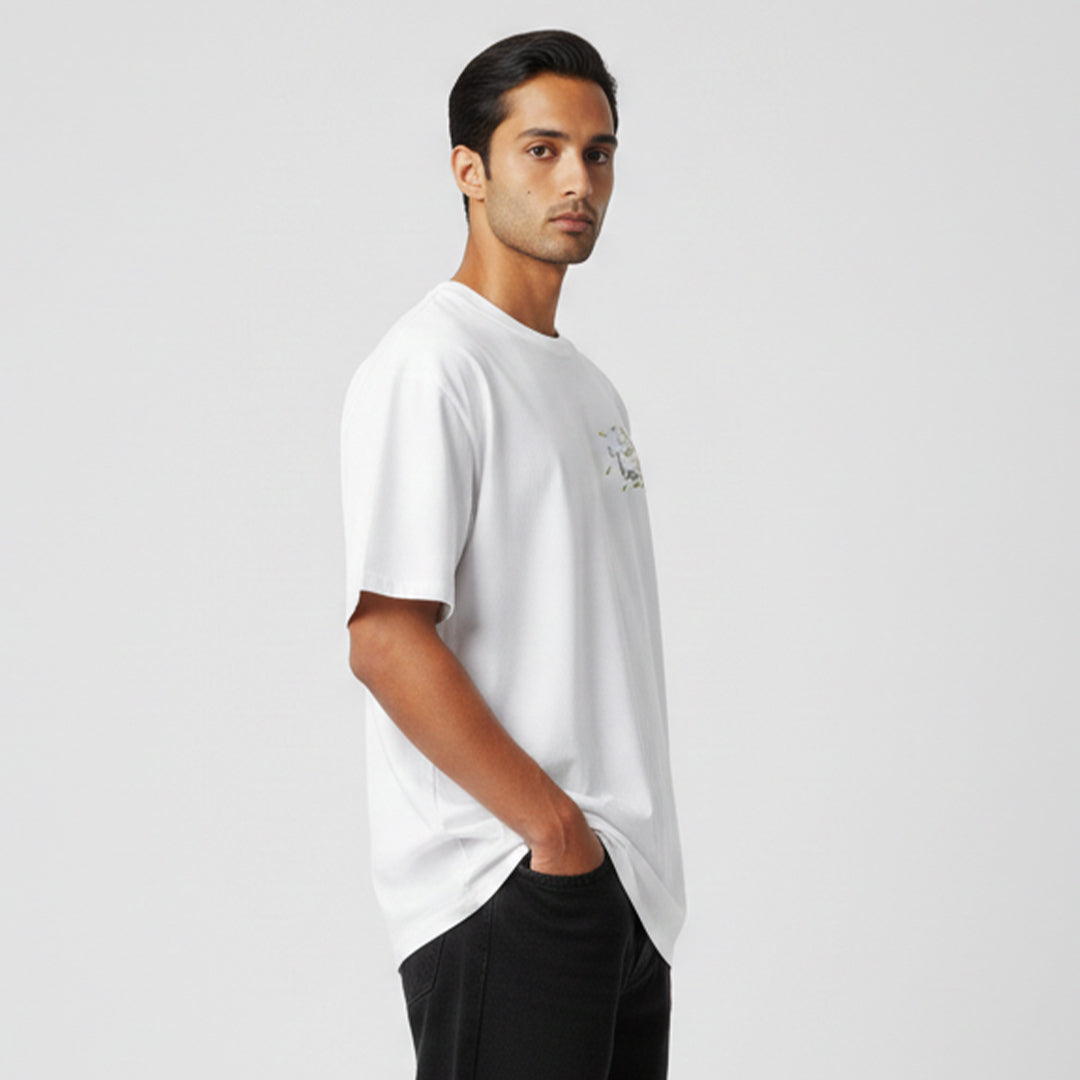 Off White Graphic Oversized Cotton T-Shirt | 260 GSM