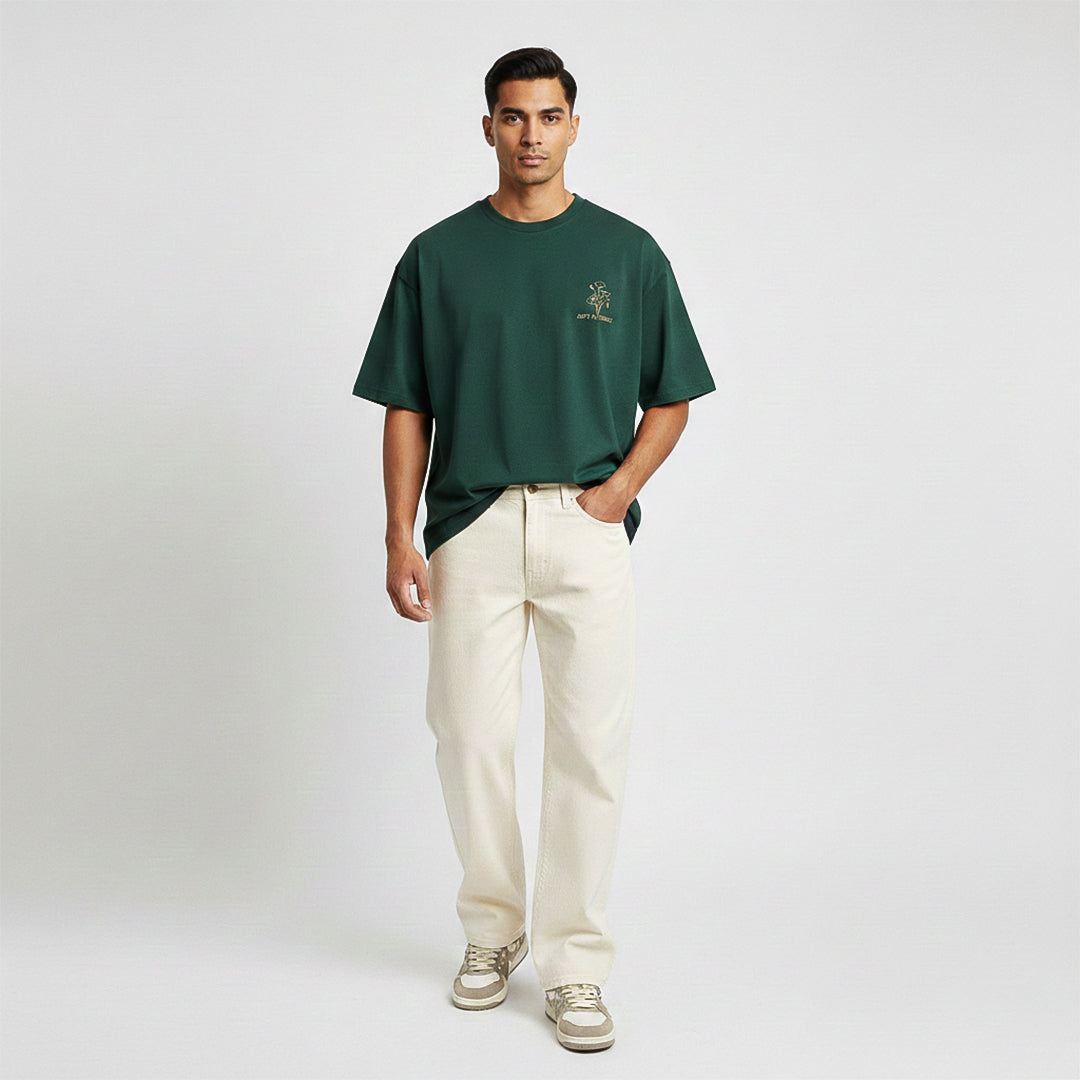 Green Graphic Oversized Cotton T-Shirt | 260 GSM