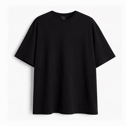 Black Oversized Cotton T-Shirt | 260 GSM