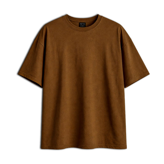 Dark Brown Oversized Cotton T-Shirt | 260 GSM