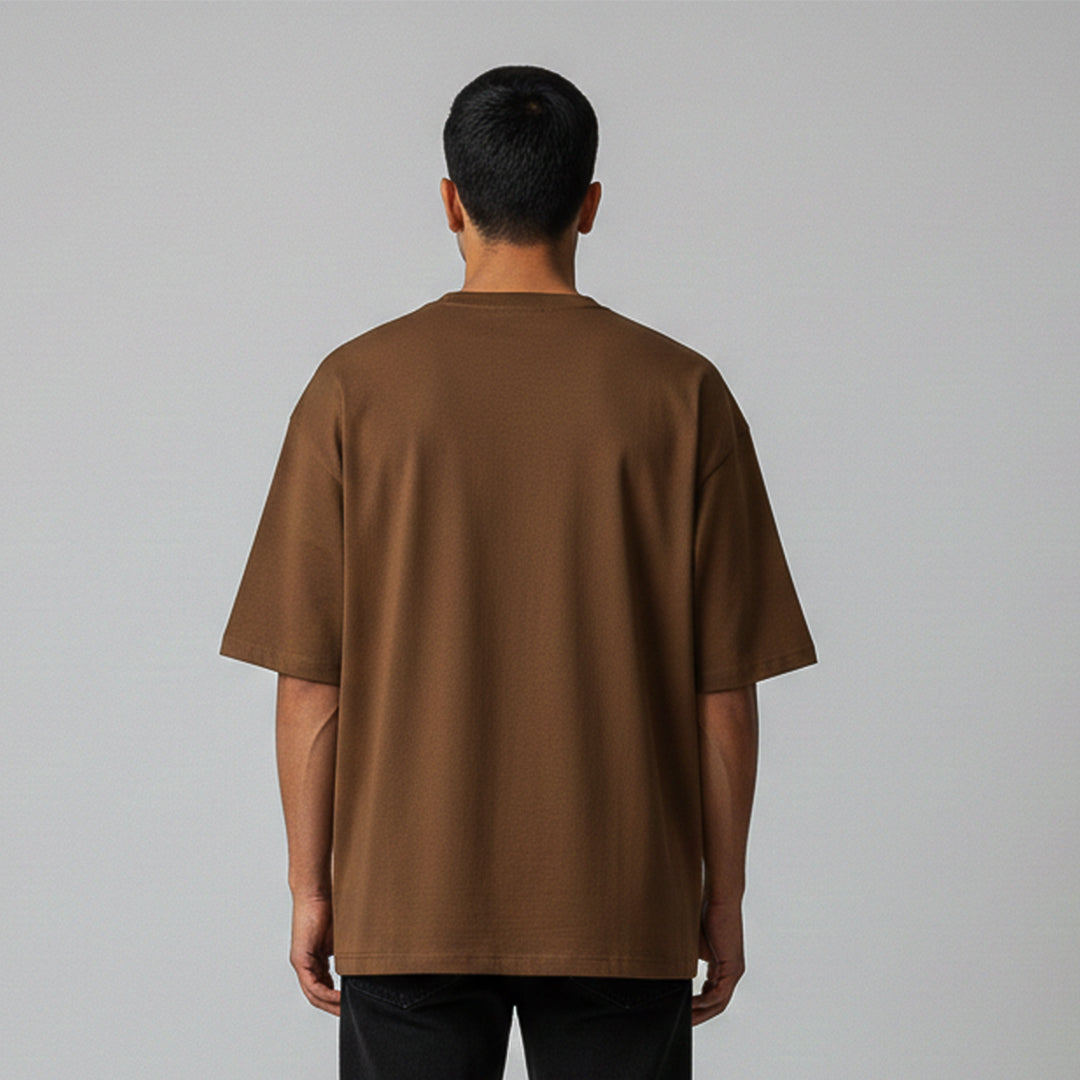 Dark Brown Oversized Cotton T-Shirt | 260 GSM