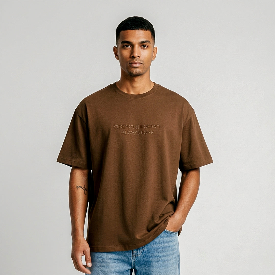 Brown Graphic Oversized Cotton T-Shirt | 260 GSM
