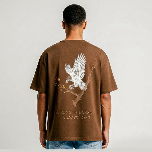 Brown Graphic Oversized Cotton T-Shirt | 260 GSM