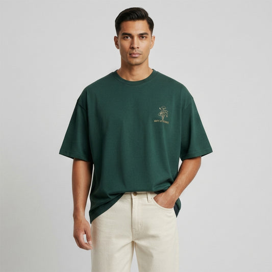 Green Graphic Oversized Cotton T-Shirt | 260 GSM