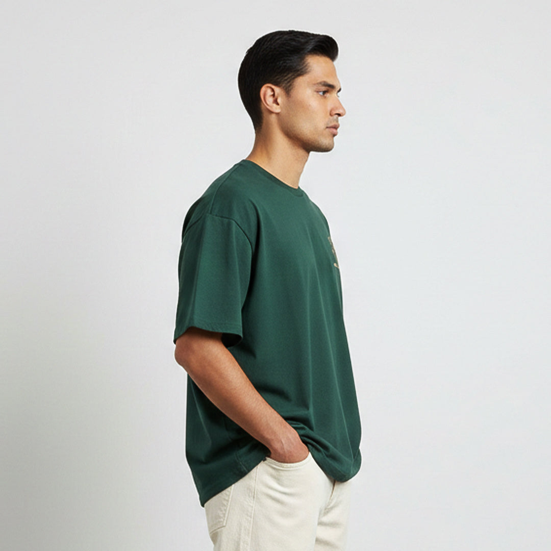 Green Graphic Oversized Cotton T-Shirt | 260 GSM