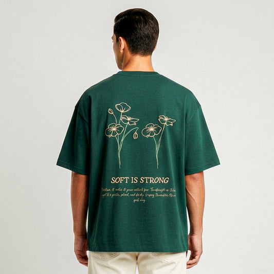 Green Graphic Oversized Cotton T-Shirt | 260 GSM